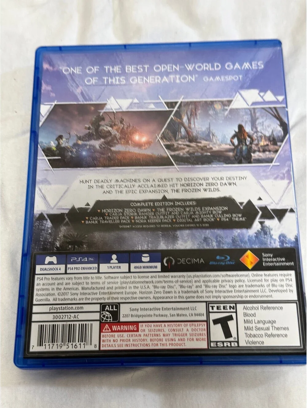 Horizon Zero Dawn Complete Edition Sony PlayStation 4 PS4